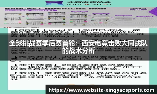 全球挑战赛季后赛首轮：西安电竞击败大同战队的战术分析